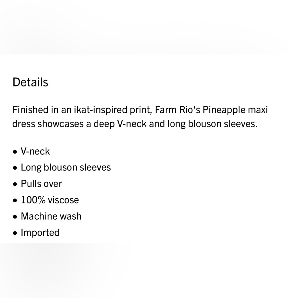 NWT Farm Rio Pineapple Ikat Maxi Dress - Picture 4 of 4